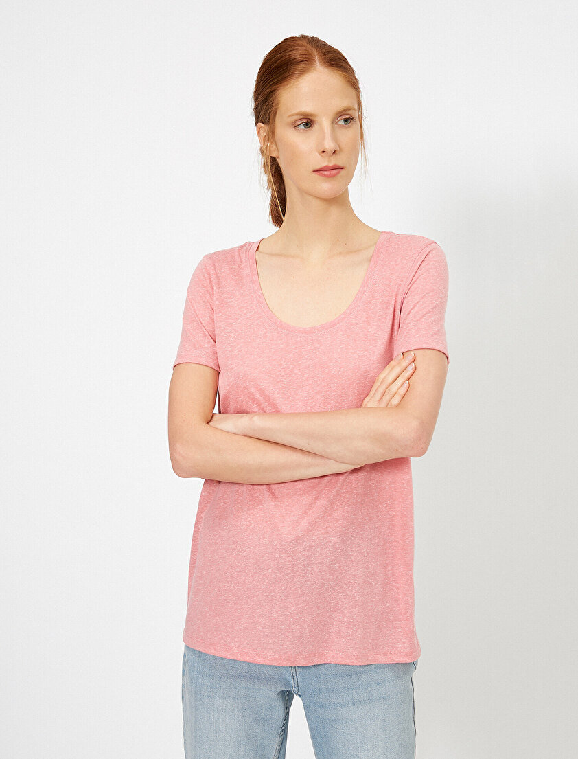 U Yaka Kısa Kollu Basic Tişört