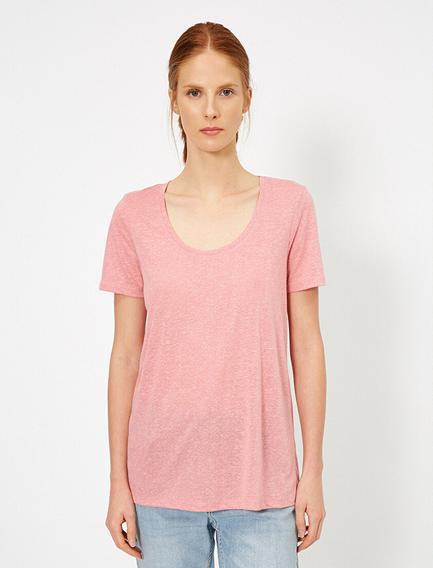 U Yaka Kısa Kollu Basic Tişört