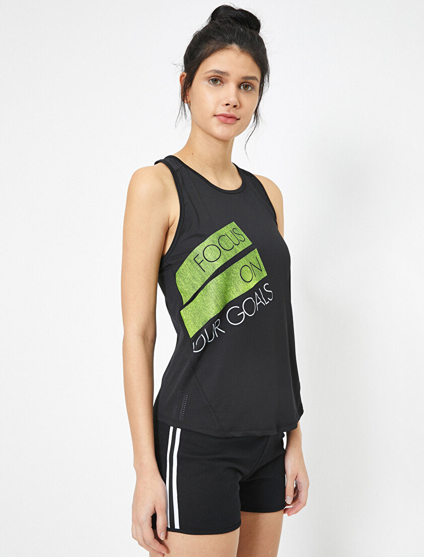 Slogan Baskılı Spor Atlet