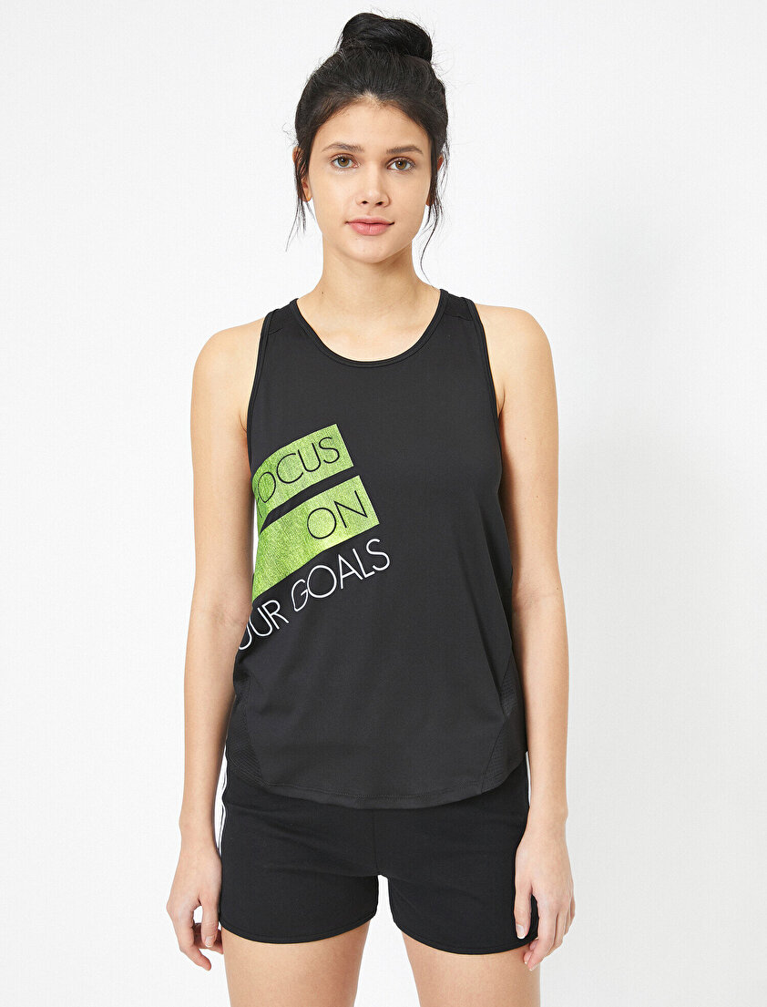 Slogan Baskılı Spor Atlet