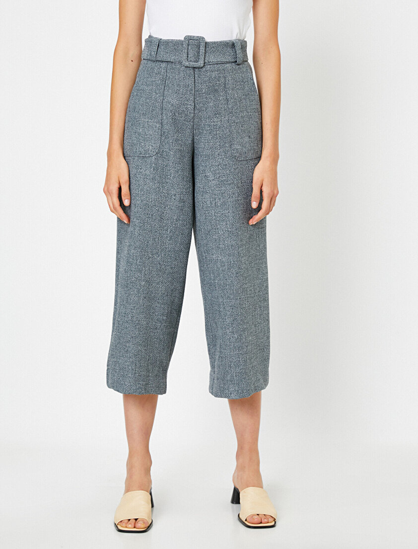 Kemerli Cepli Bol Pantolon