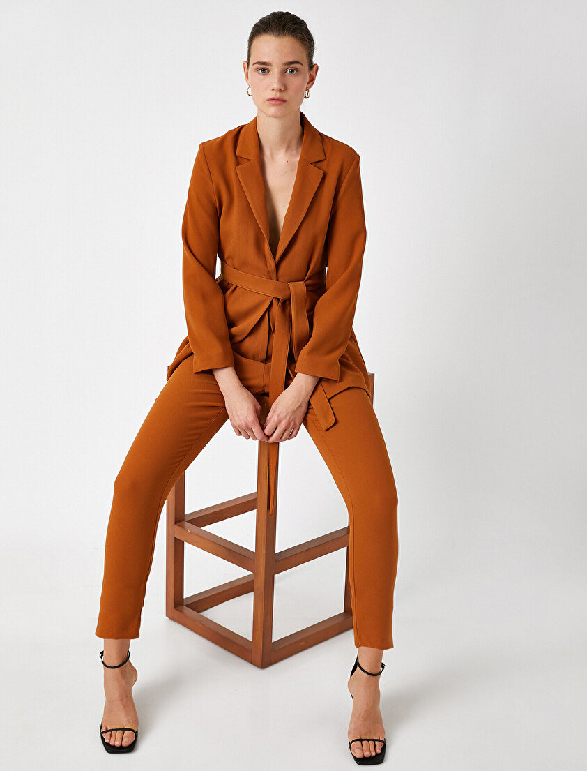 Yüksek Bel Düz Kesim Pantolon