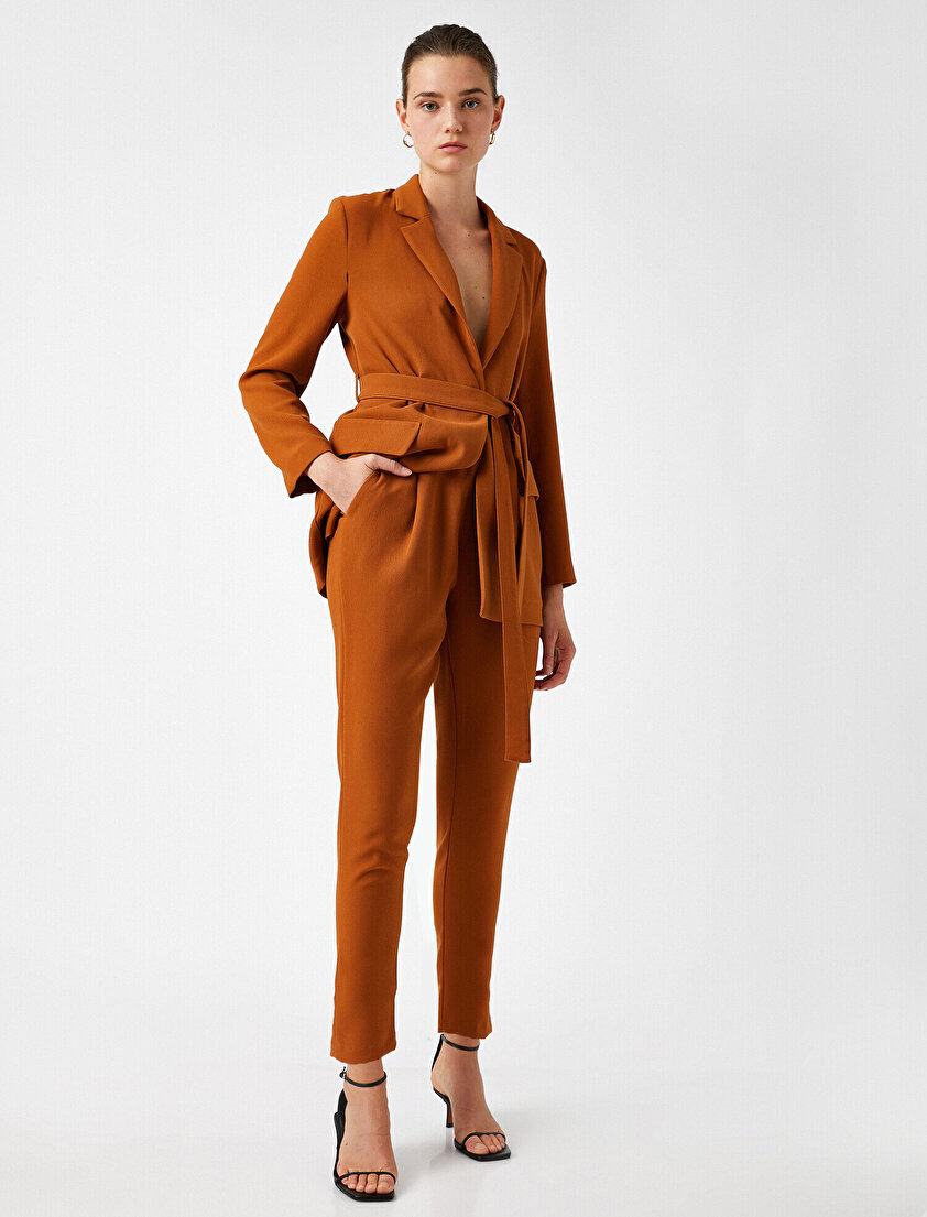 Yüksek Bel Düz Kesim Pantolon