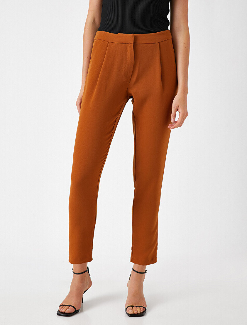 Yüksek Bel Düz Kesim Pantolon
