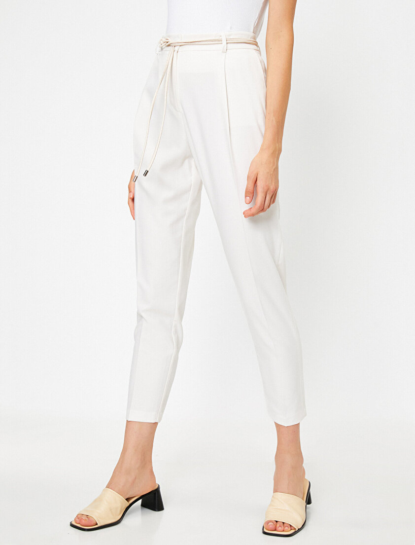 Yüksek Bel Pileli Pantolon