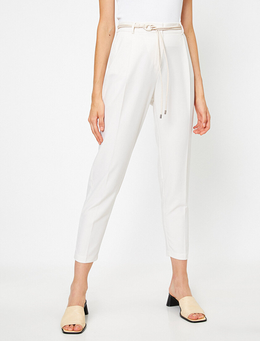 Yüksek Bel Pileli Pantolon