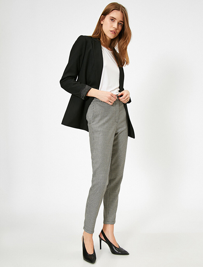 Kemerli Ekose Pantolon