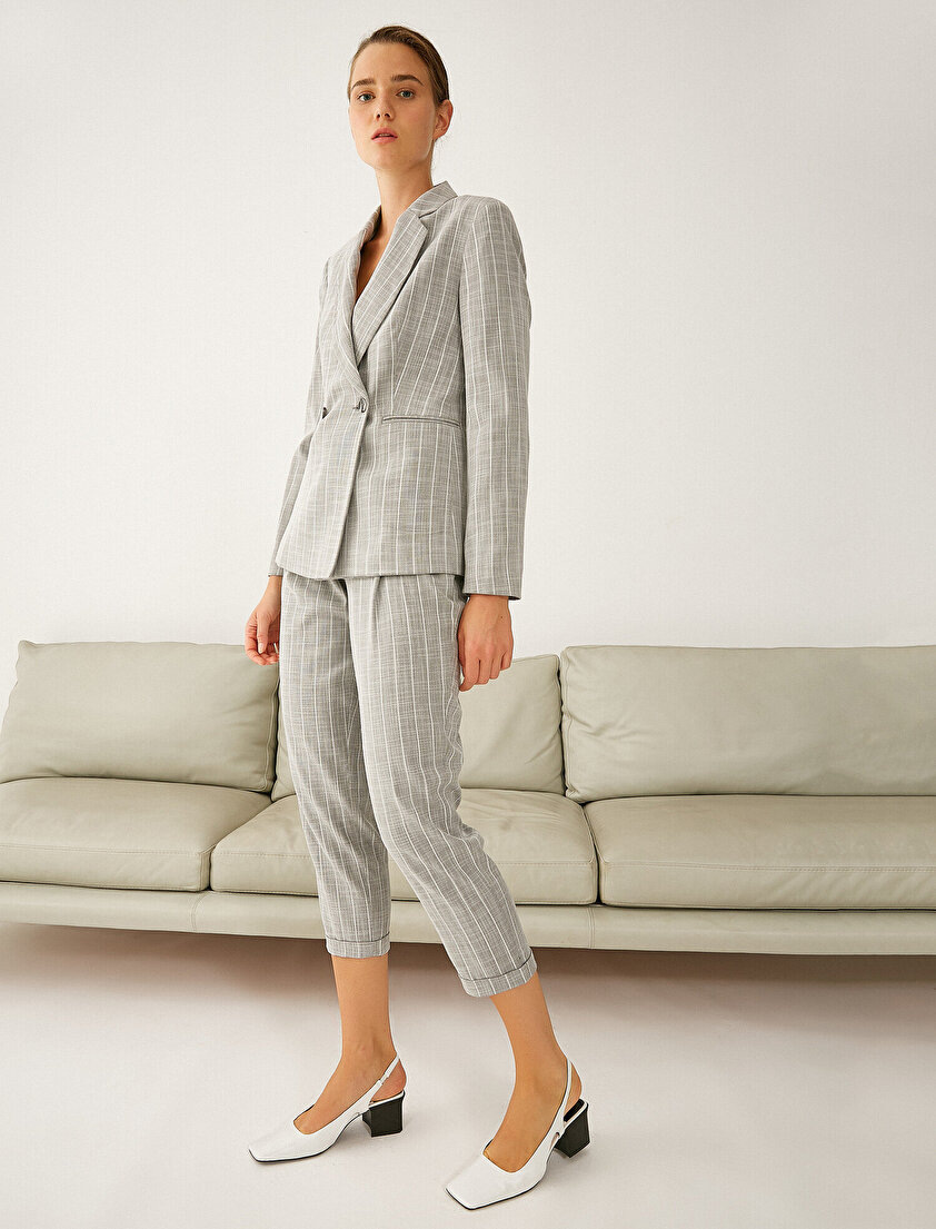 Kemer Detaylı Pilili Havuç Pantolon