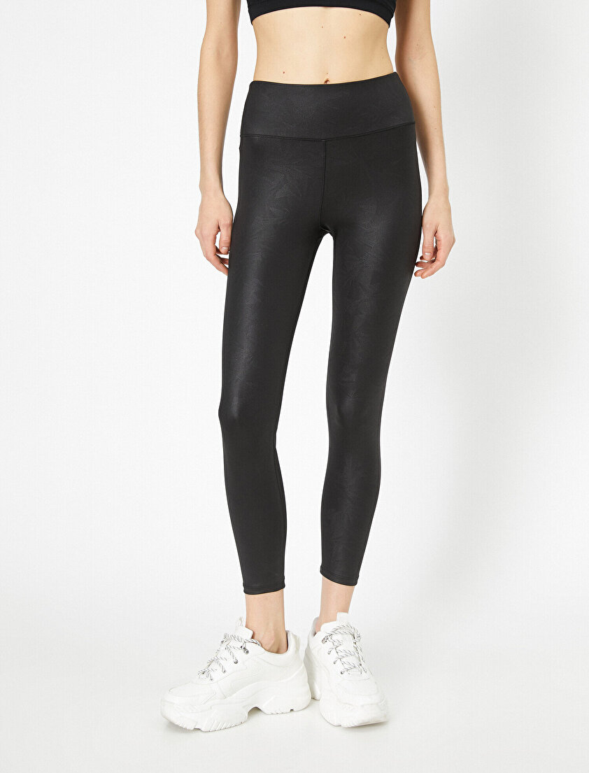 Deri Görünümlü Tayt