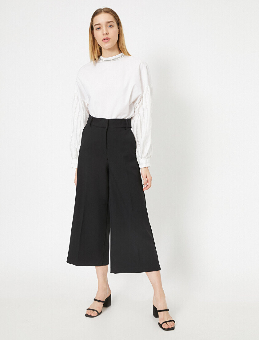 Yüksek Bel Culotte Pantolon
