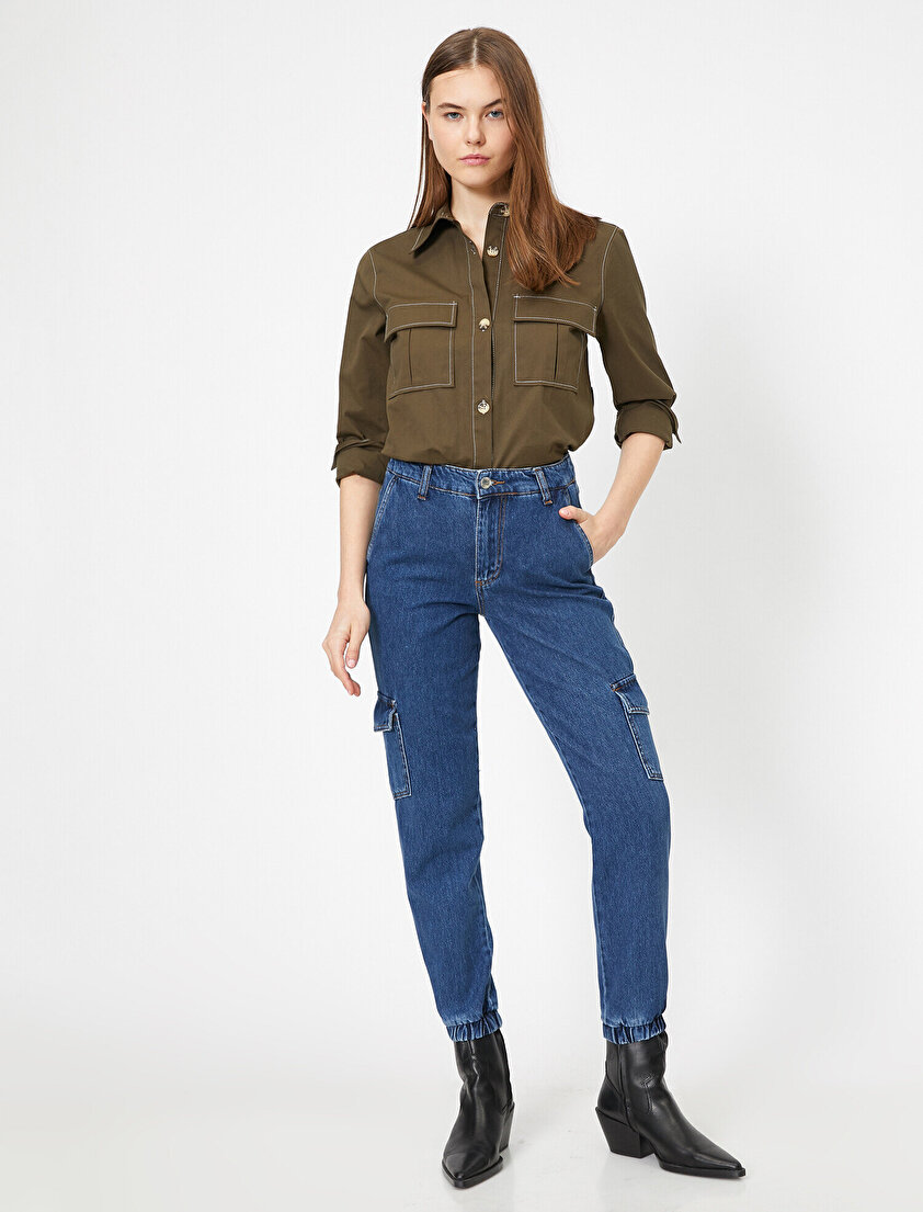 Cep Detaylı Kargo Jean Pantolon