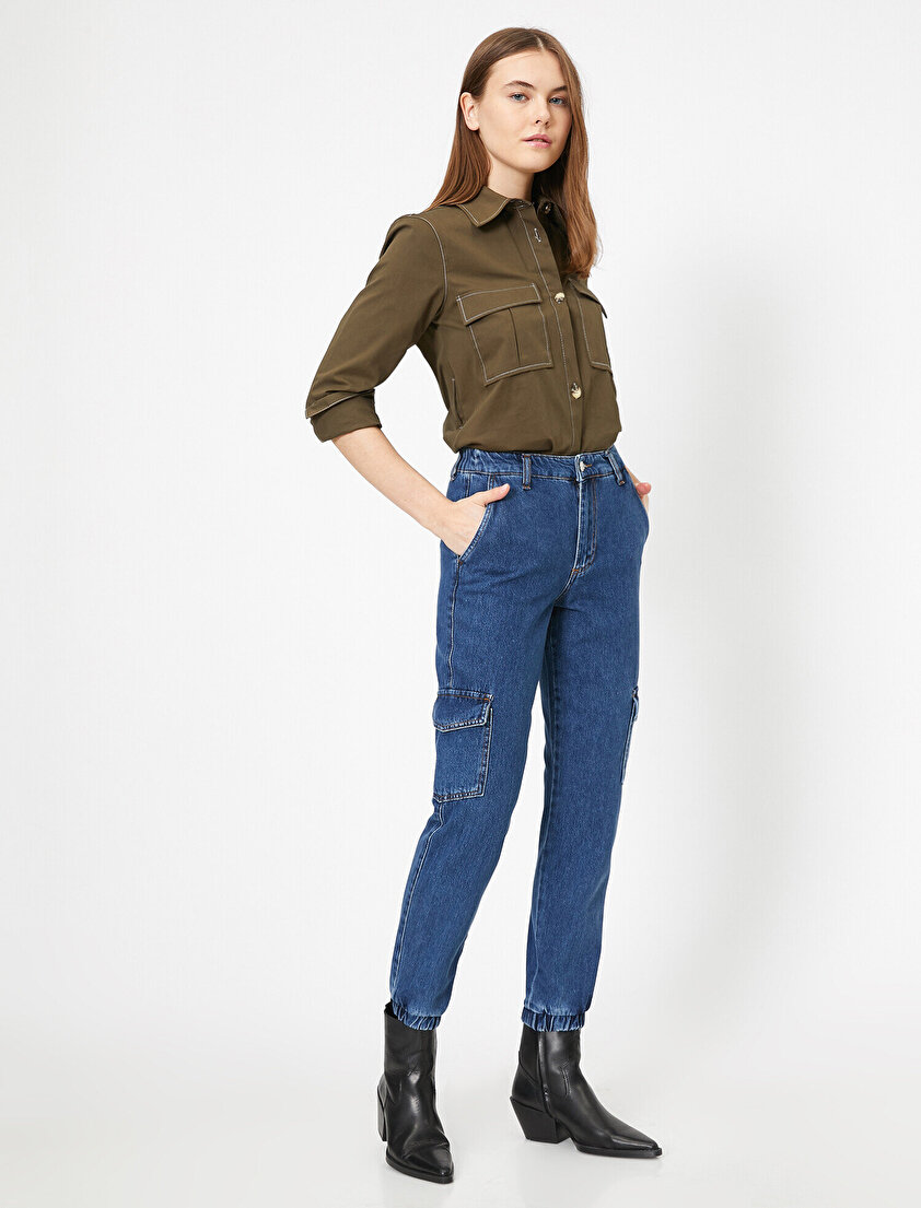 Cep Detaylı Kargo Jean Pantolon