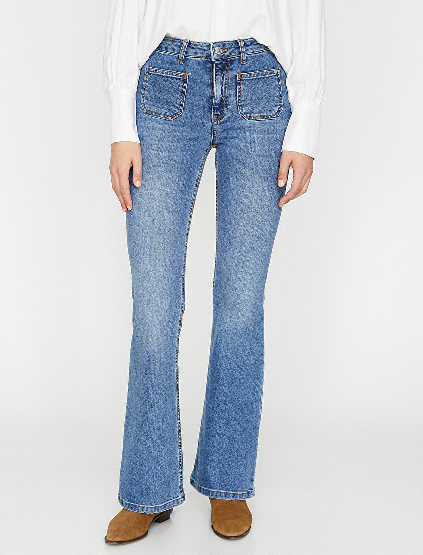 İspanyol Paça Jean Pantolon