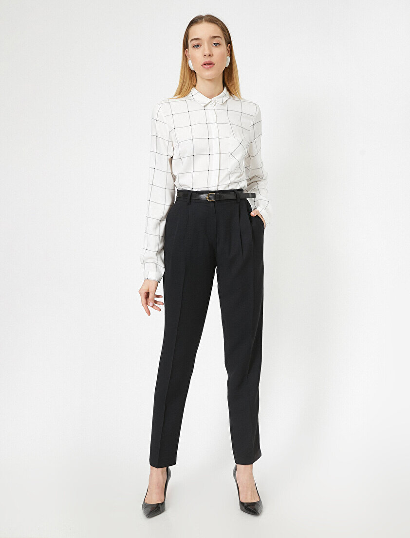 Kemerli Cigarette Pantolon