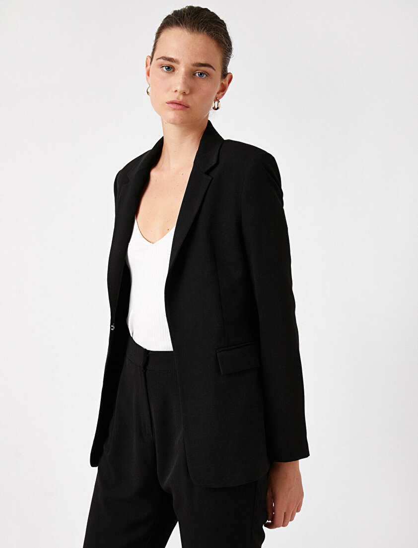 Cep Detaylı Uzun Ceket