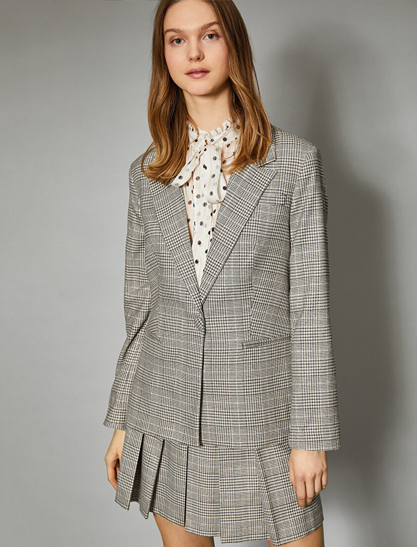 Ekoseli Blazer Ceket