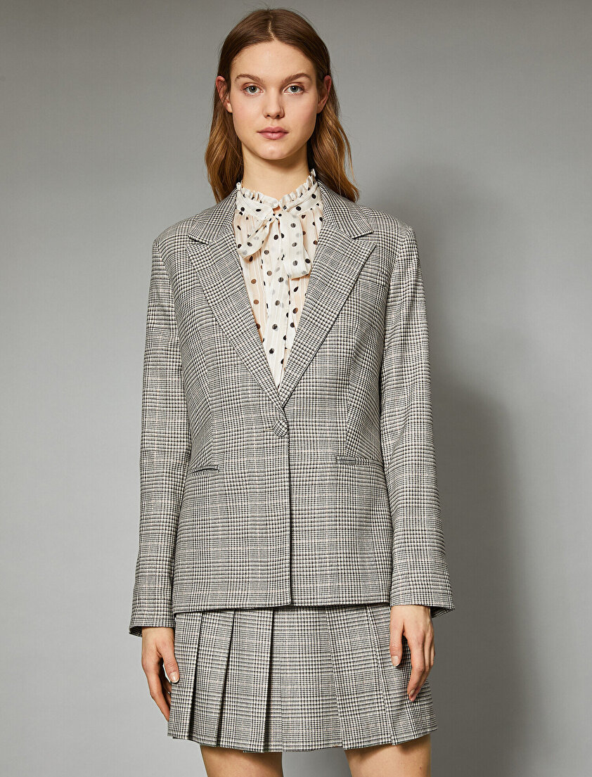 Ekoseli Blazer Ceket