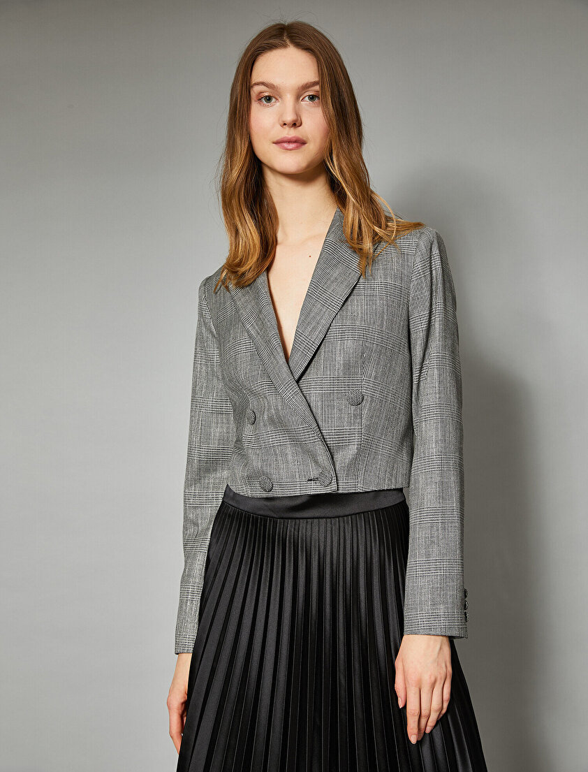 Crop Kruvaze Blazer Ceket