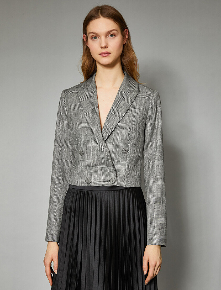 Crop Kruvaze Blazer Ceket