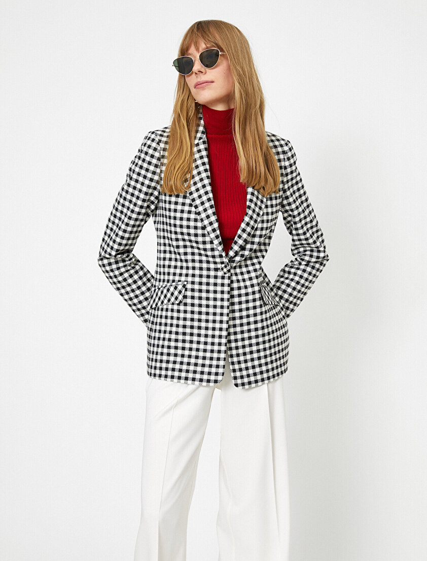 Ekoseli Blazer Ceket