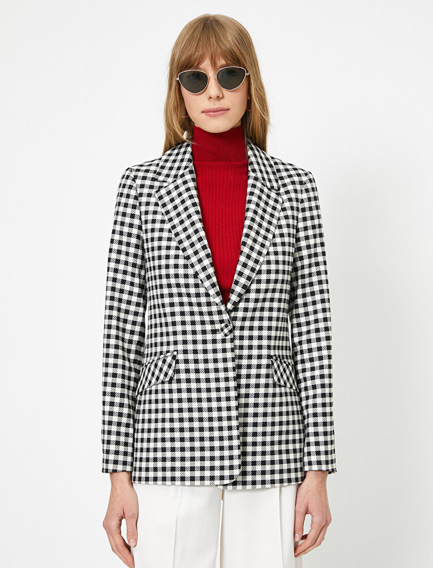 Ekoseli Blazer Ceket