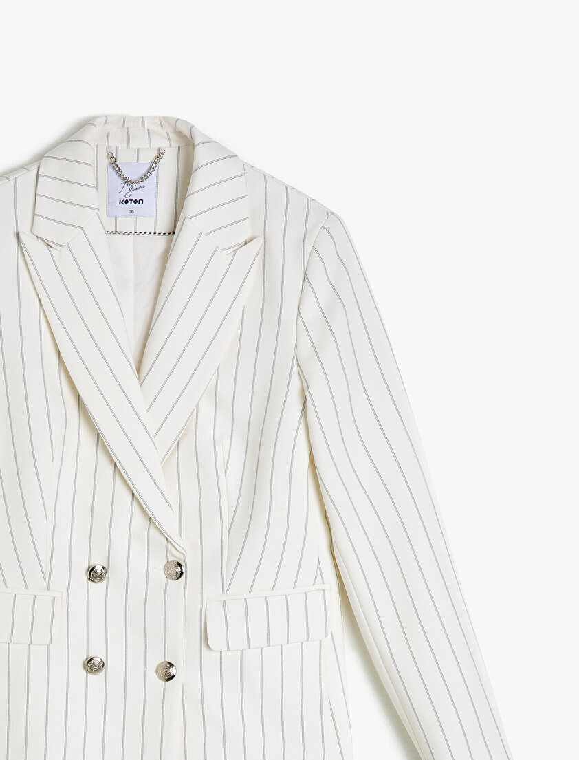 Arzu Sabancı for Koton Çizgili Blazer Ceket