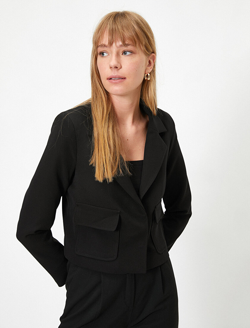 Uzun Kollu Cepli Ceket
