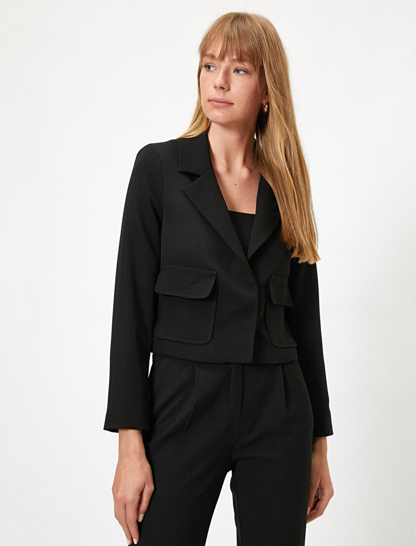 Uzun Kollu Cepli Ceket