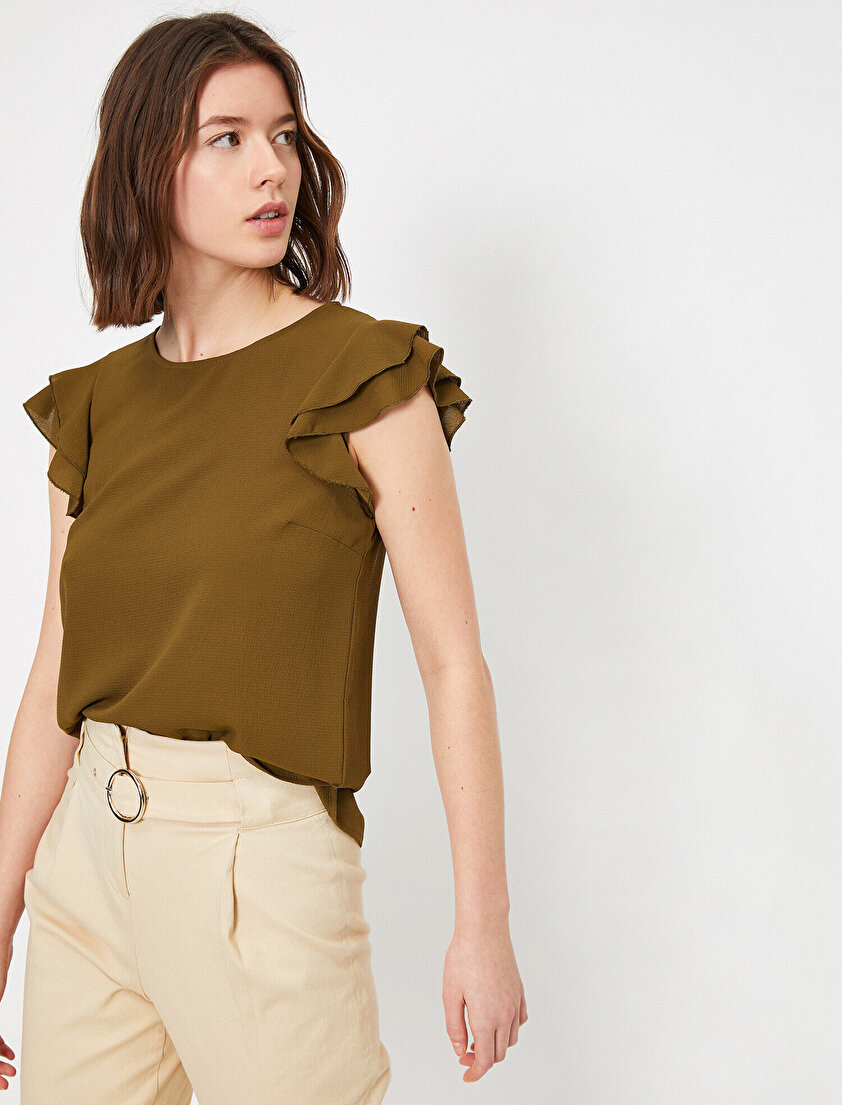 Volan Detaylı Bluz