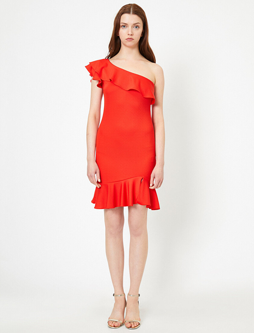 Fırfır Detaylı Elbise