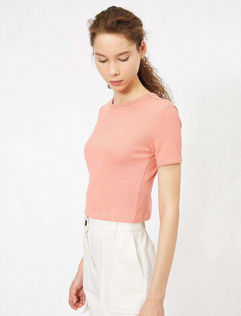 Bisiklet Yaka Fitilli Basic Tişört