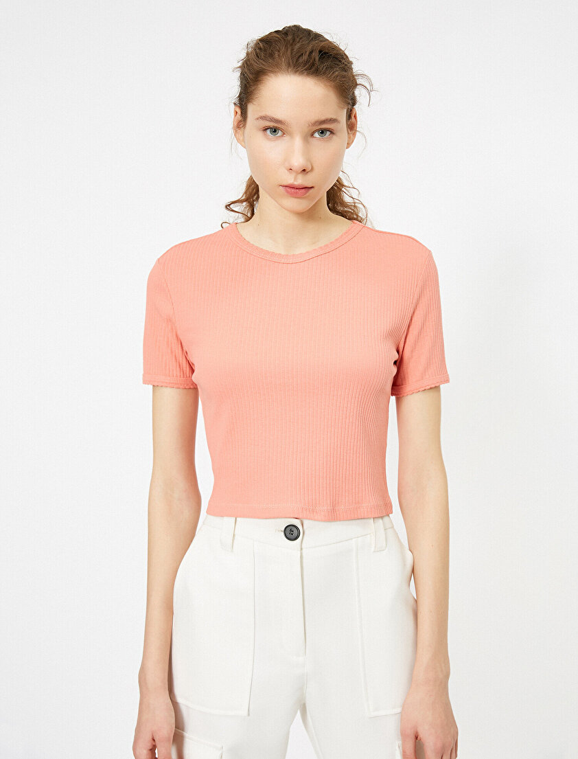 Bisiklet Yaka Fitilli Basic Tişört