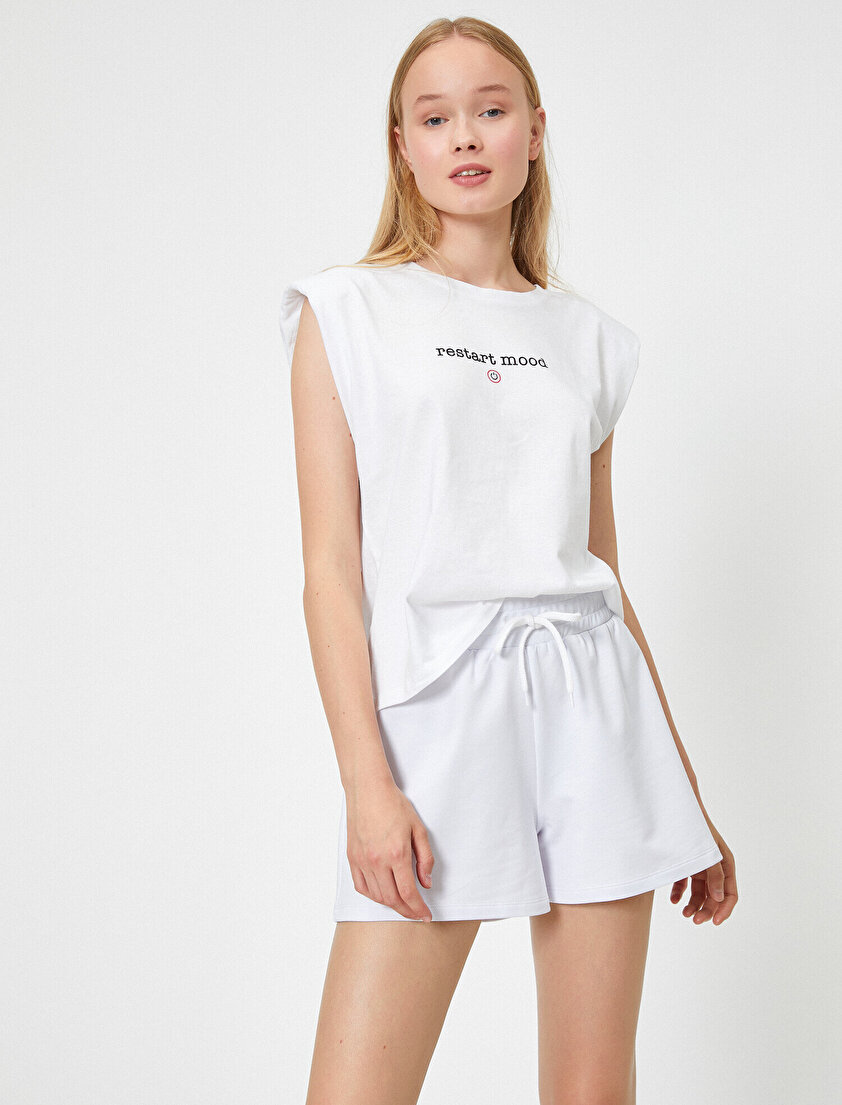 Yüksek Belli Bağlamalı Şort