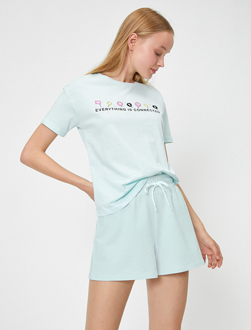 Yüksek Belli Bağlamalı Şort