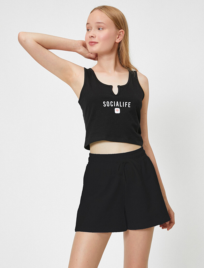 Pamuklu Yazılı Baskılı Atlet