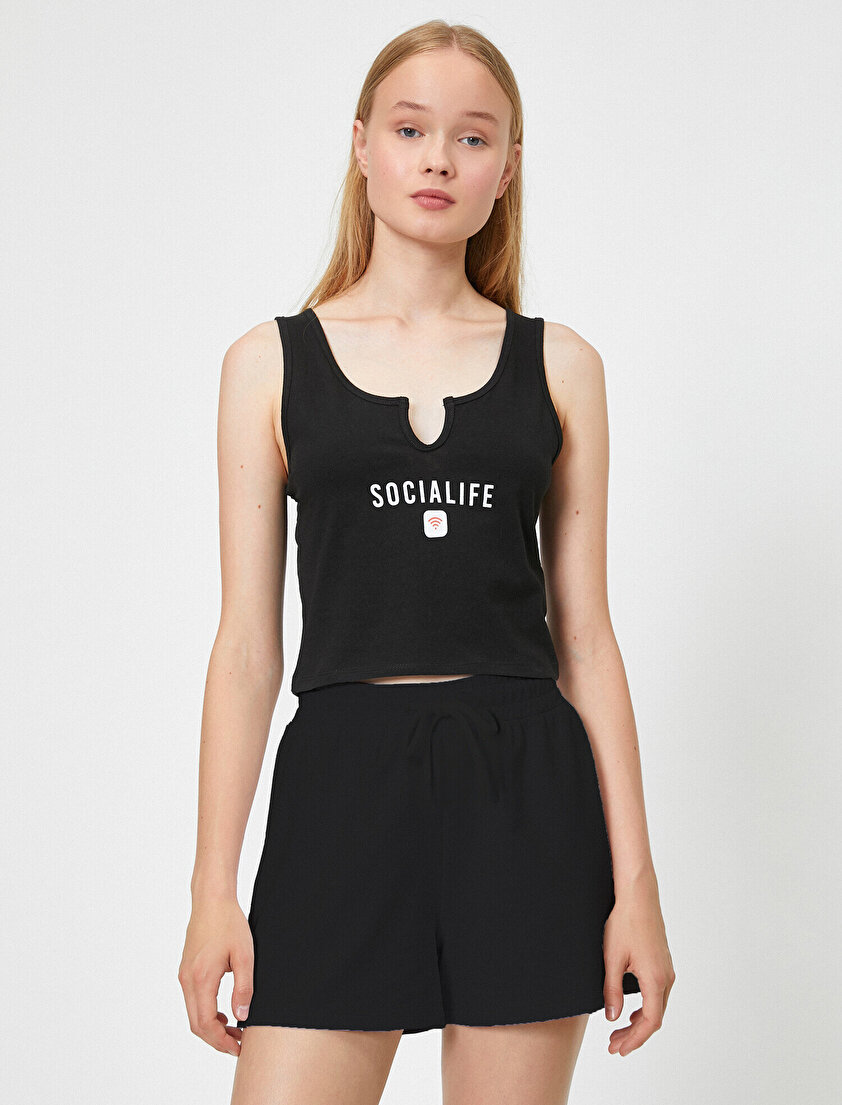 Pamuklu Yazılı Baskılı Atlet