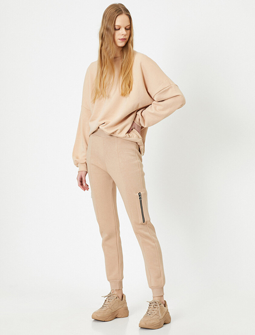 Fermuar Cep Detaylı Eşofman Altı