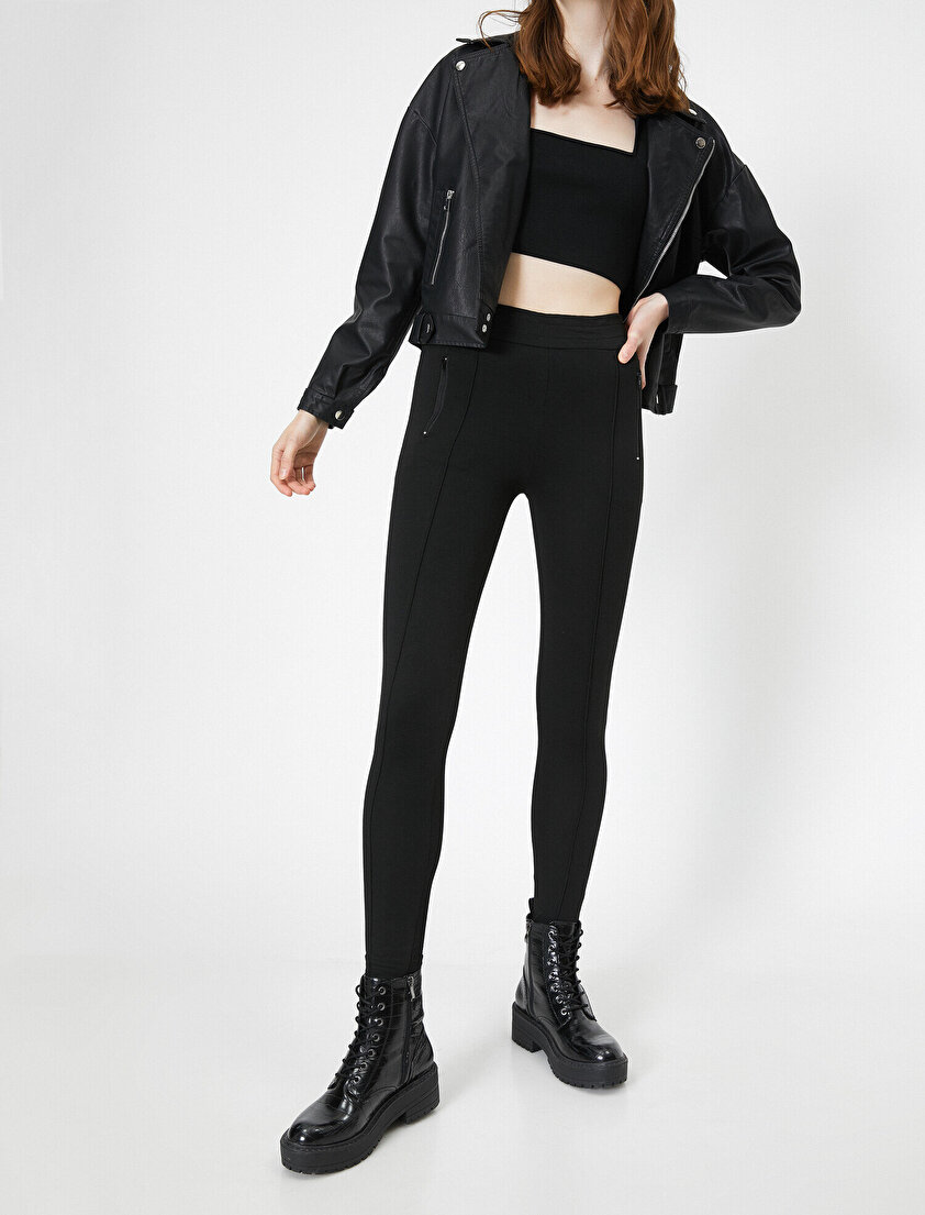 Fermuar Detaylı Tayt