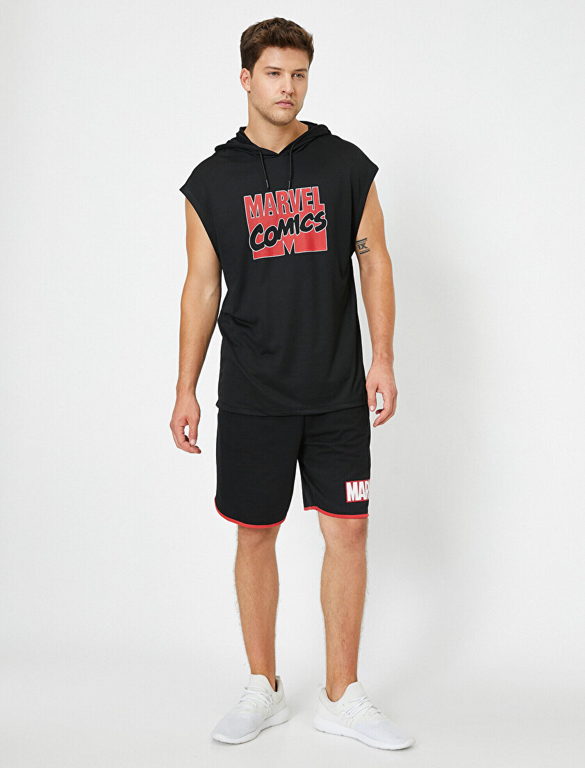 Marvel Lisanslı Cepli Şort