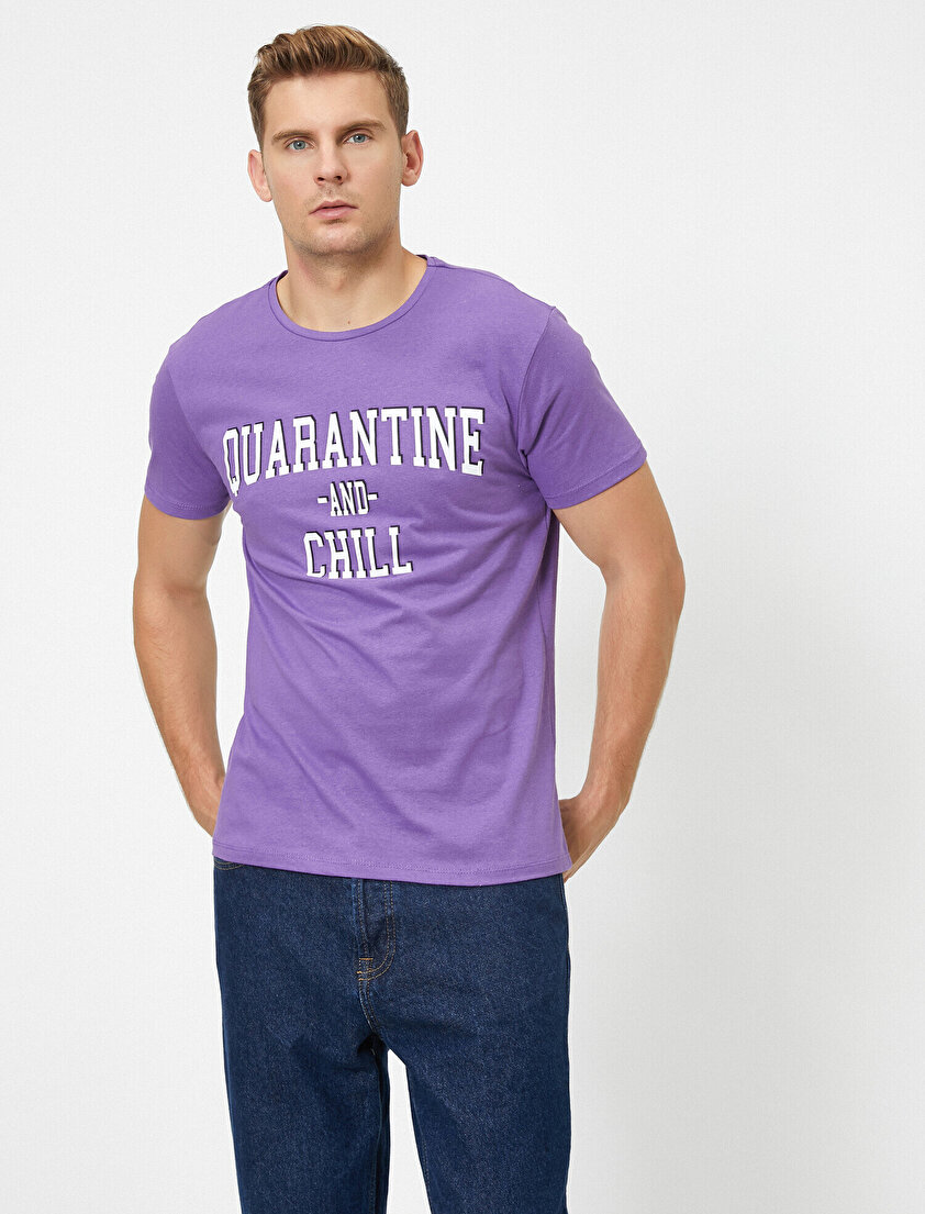 Yazılı Baskılı Kısa Kollu Tişört