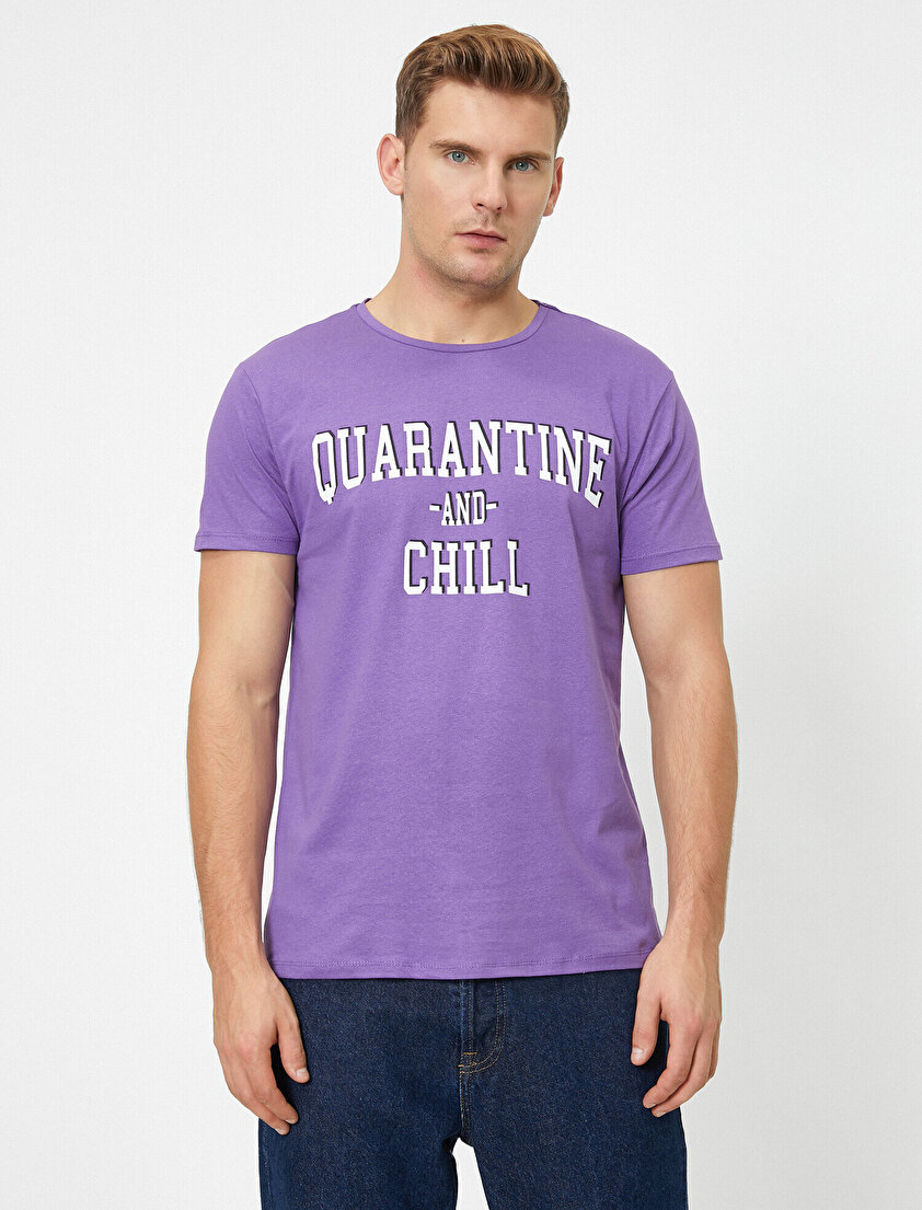 Yazılı Baskılı Kısa Kollu Tişört