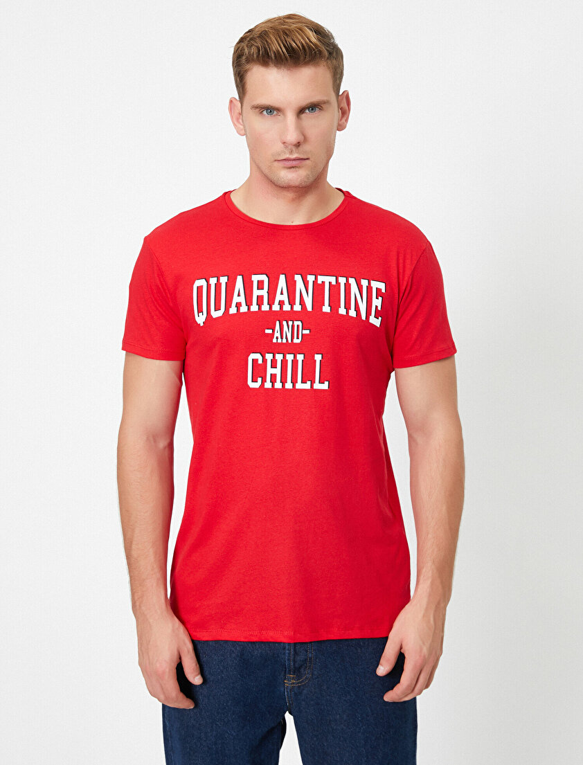 Yazılı Baskılı Kısa Kollu Tişört