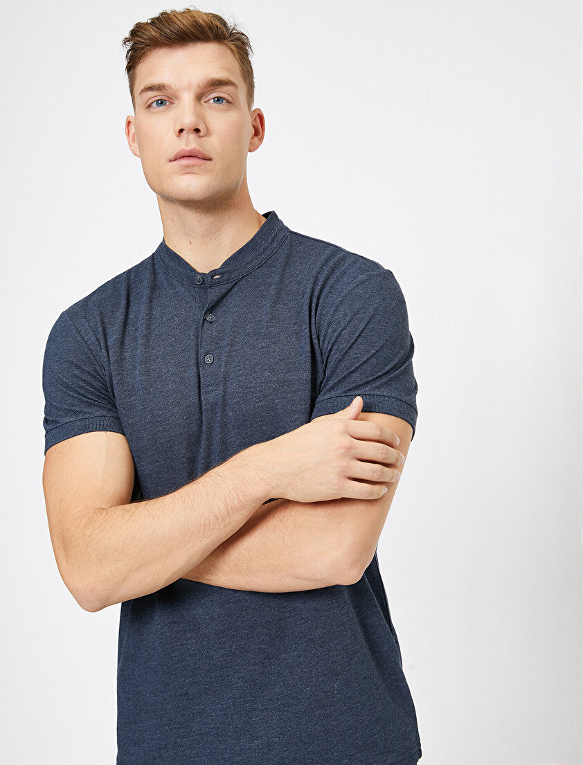 Hakim Yaka Basic Slim Fit Tişört