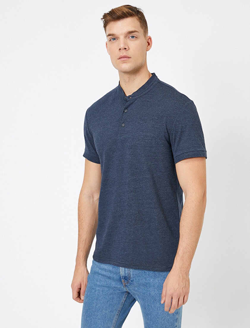 Hakim Yaka Basic Slim Fit Tişört