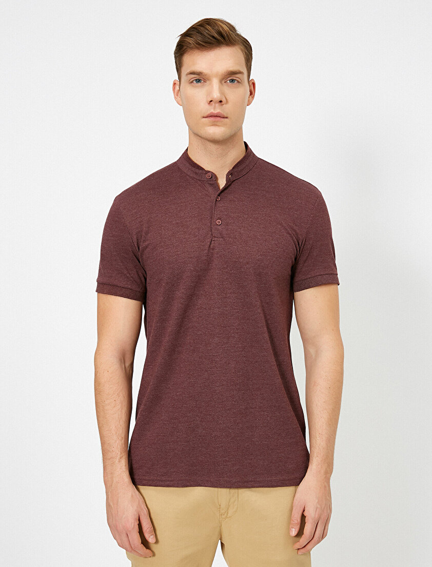 Hakim Yaka Basic Slim Fit Tişört