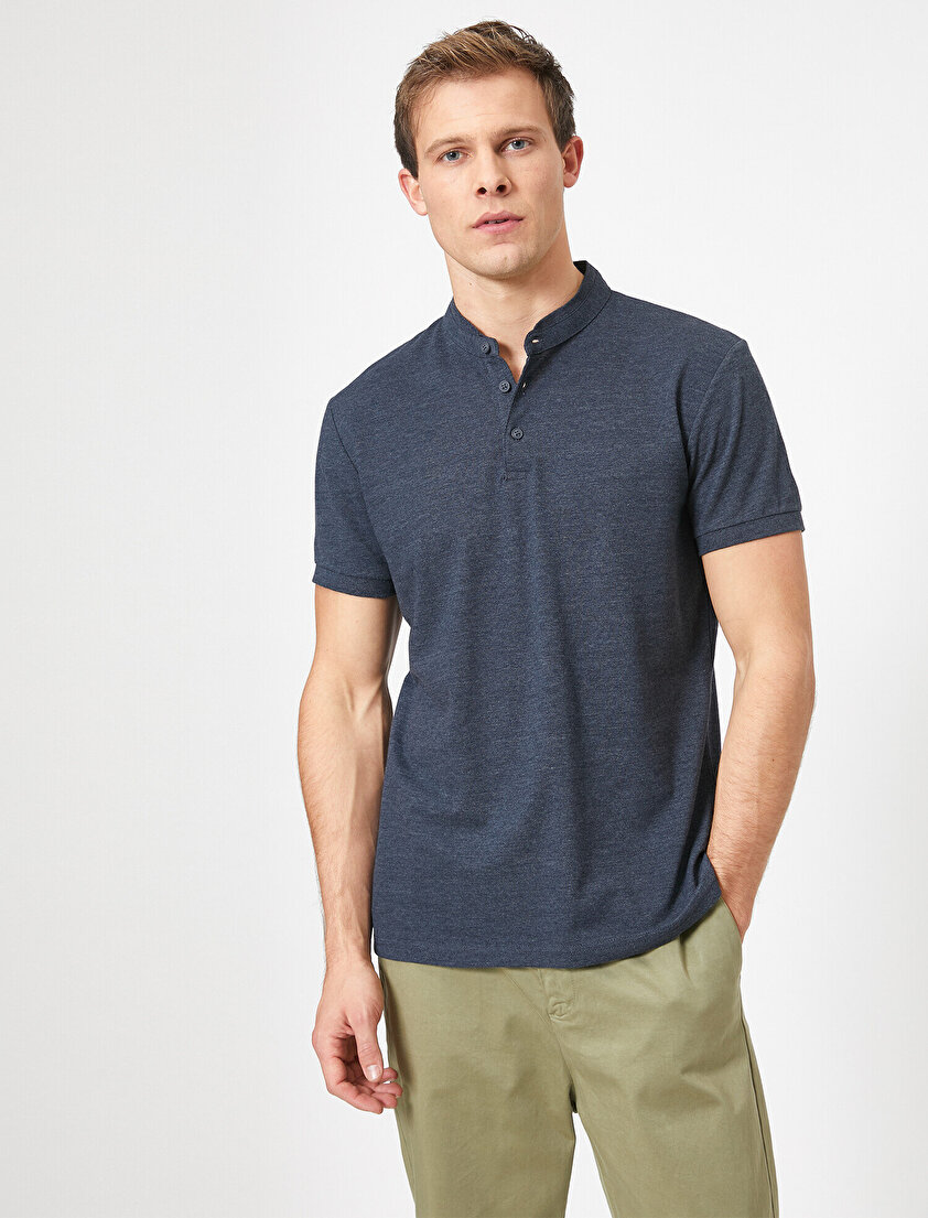 Hakim Yaka Basic Slim Fit Tişört