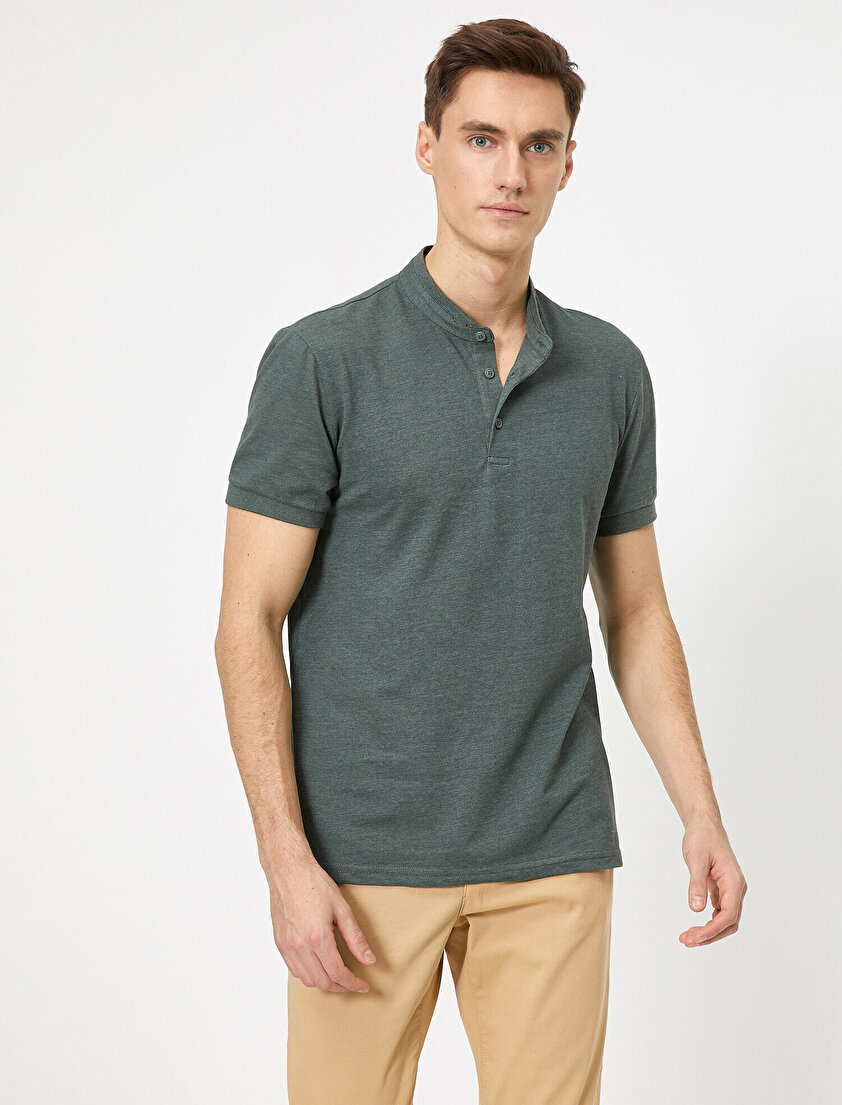 Hakim Yaka Basic Slim Fit Tişört