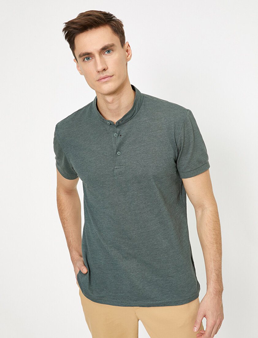 Hakim Yaka Basic Slim Fit Tişört