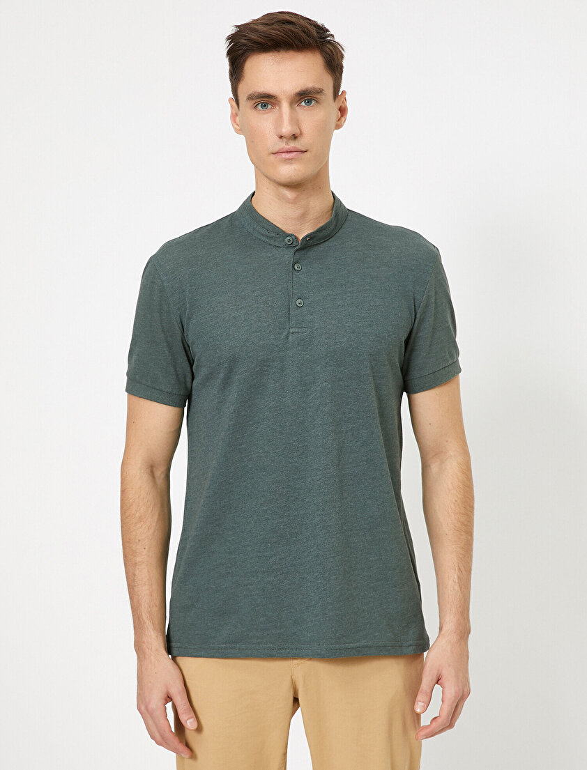 Hakim Yaka Basic Slim Fit Tişört