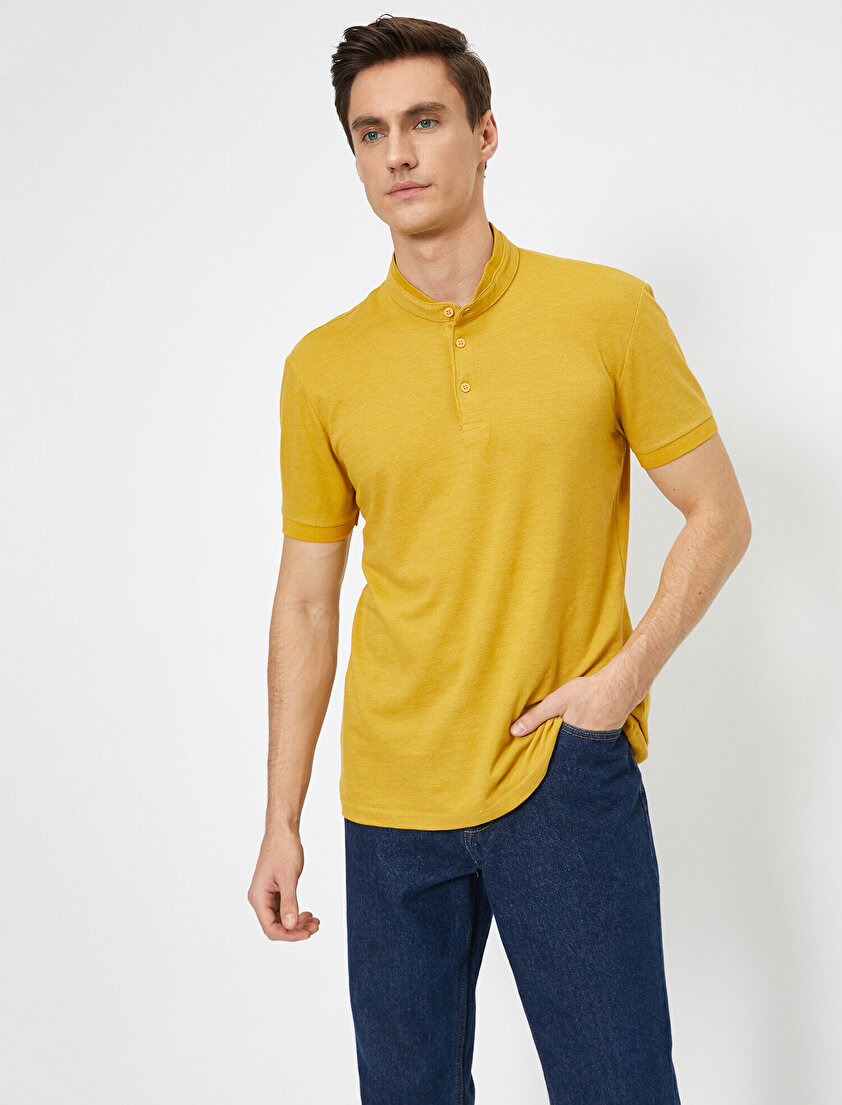 Hakim Yaka Basic Slim Fit Tişört